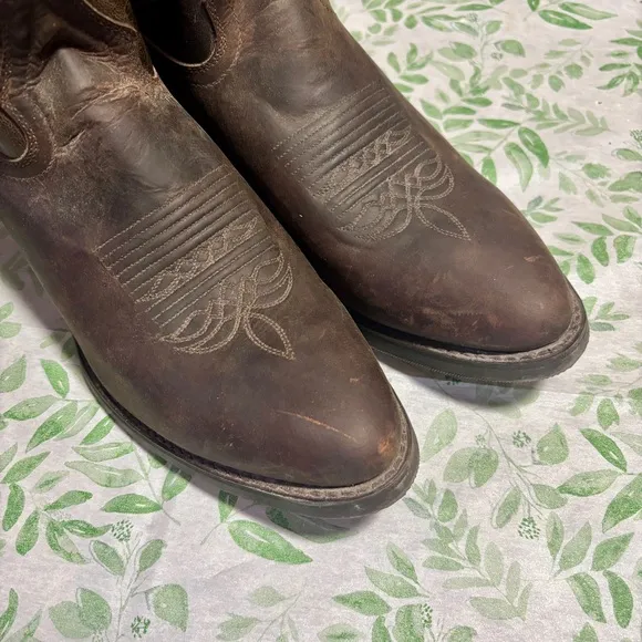 Double H Tan Leather Cowboy Boots