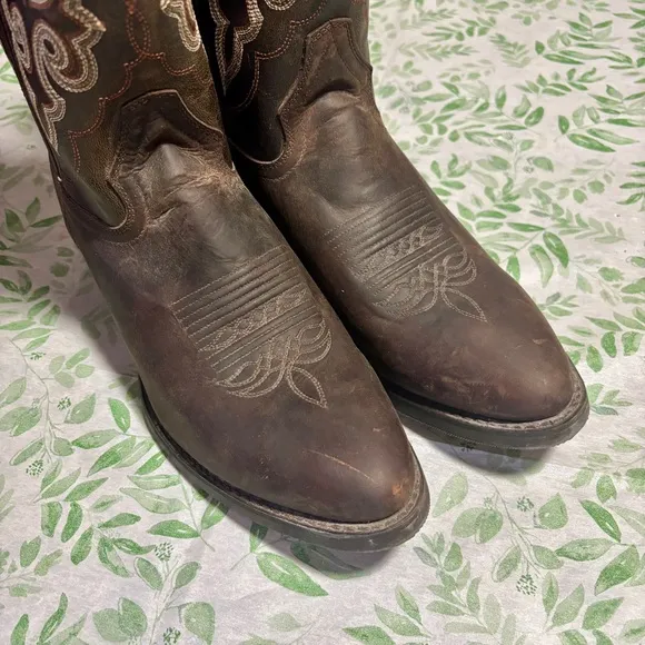 Double H Tan Leather Cowboy Boots