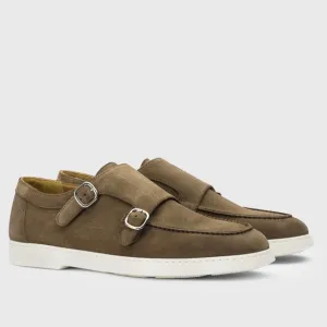 Doucal's Double-Buckle Loafers in Beige Suede - MSRP $500.00 - Various Sizes NWT