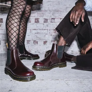 Dr. Doc Martens 2976 Vegan Chelsea Boots Cherry Red Slip On Oxford Size 7