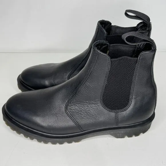 Dr. Doc Martens Boots Womens Sz 10 Black Leather Inuck Chelsea Slip On Punk NWOT