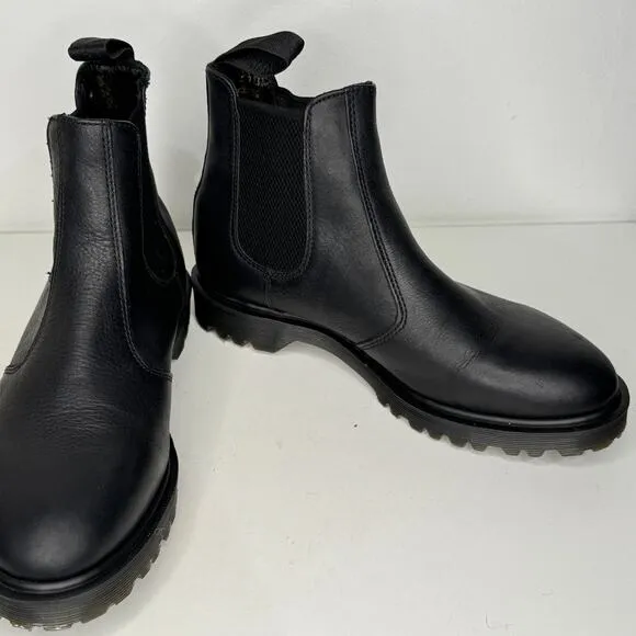 Dr. Doc Martens Boots Womens Sz 10 Black Leather Inuck Chelsea Slip On Punk NWOT