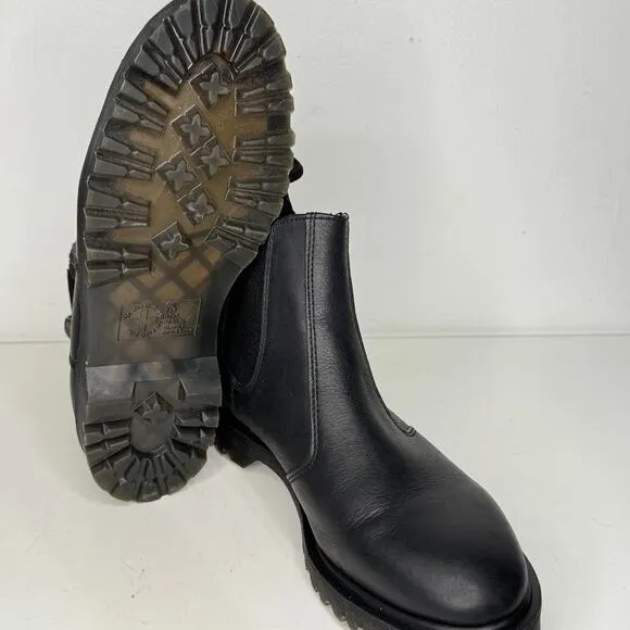 Dr. Doc Martens Boots Womens Sz 10 Black Leather Inuck Chelsea Slip On Punk NWOT