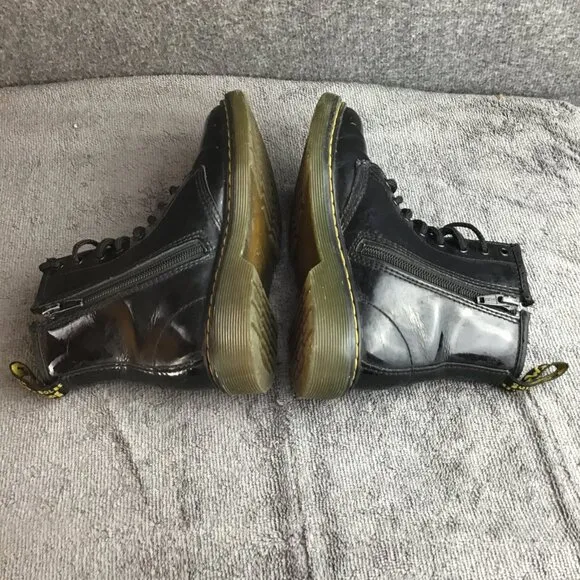 Dr. Marten Junior 1460 Patent Leather Lace Up Boots Sz 1