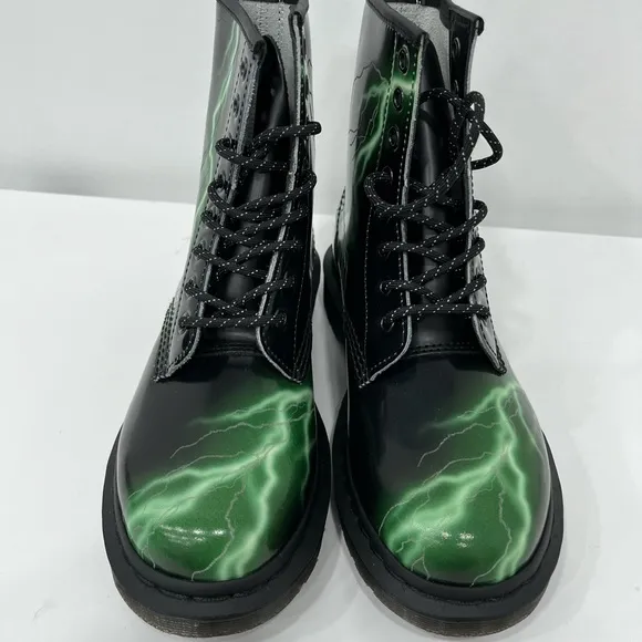 DR. MARTENS 1460 FLASH SMOOTH LEATHER BOOTS HALLOWEEN LIGHTNING SIZE 5