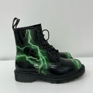 DR. MARTENS 1460 FLASH SMOOTH LEATHER BOOTS HALLOWEEN LIGHTNING SIZE 5