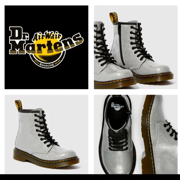 Dr. Martens 1460 Silver Glitter J Size 12 Boots