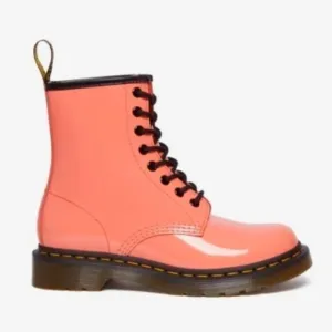 Dr. Martens 1460 Women Patent Leather Combat Boot Size 7 Coral  Lace-Up Platform