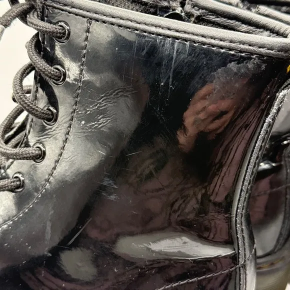 Dr. Martens 1460 Y Black Patent Leather Ankle Boots Women's Size 6