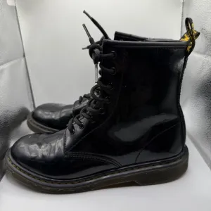 Dr. Martens 1460 Y Black Patent Leather Ankle Boots Women's Size 6