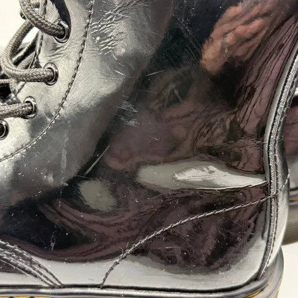 Dr. Martens 1460 Y Black Patent Leather Ankle Boots Women's Size 6