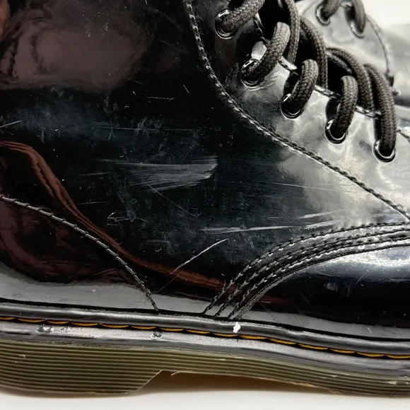 Dr. Martens 1460 Y Black Patent Leather Ankle Boots Women's Size 6