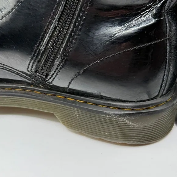 Dr. Martens 1460 Y Black Patent Leather Ankle Boots Women's Size 6
