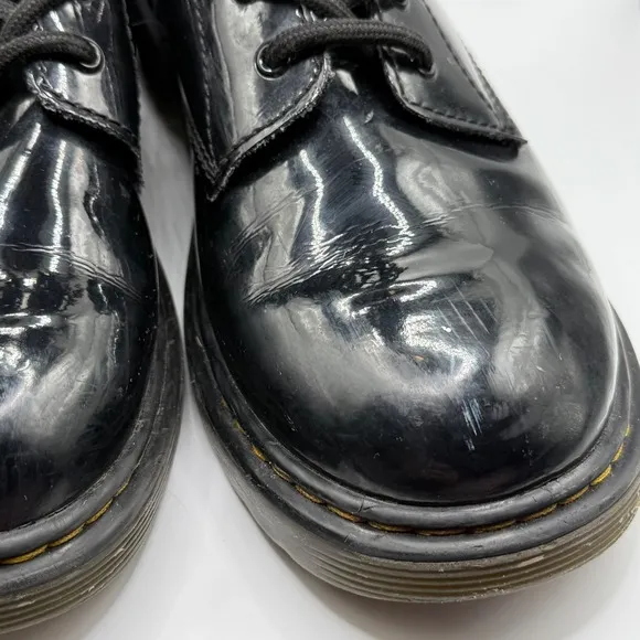 Dr. Martens 1460 Y Black Patent Leather Ankle Boots Women's Size 6