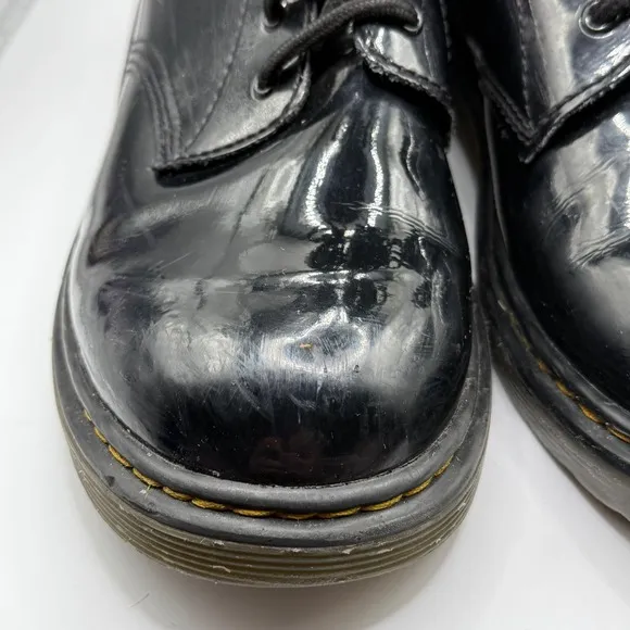 Dr. Martens 1460 Y Black Patent Leather Ankle Boots Women's Size 6