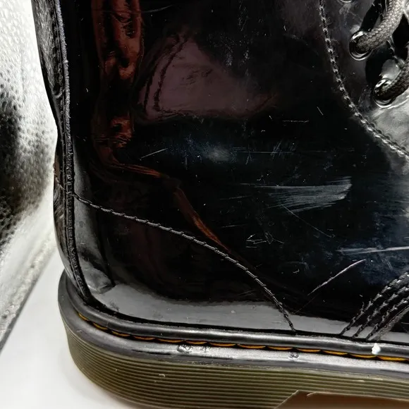 Dr. Martens 1460 Y Black Patent Leather Ankle Boots Women's Size 6