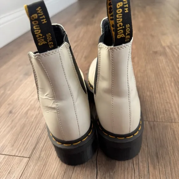 Dr. Martens 2976 Quad White Chelsea Boots Size 10