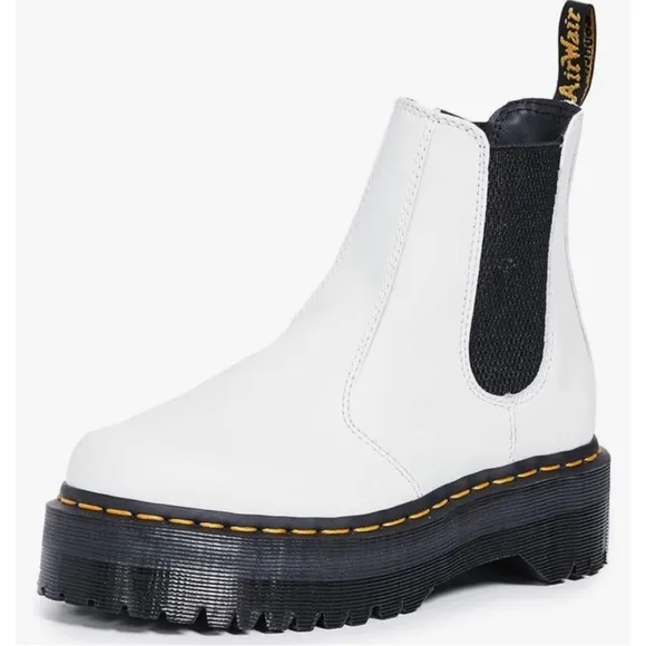 Dr. Martens 2976 Quad White Chelsea Boots Size 10