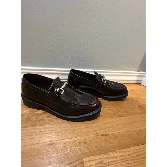 Dr Martens Adrian Snaffle Smooth Leather Kiltie Red Loafers Men's Size 10 NEW
