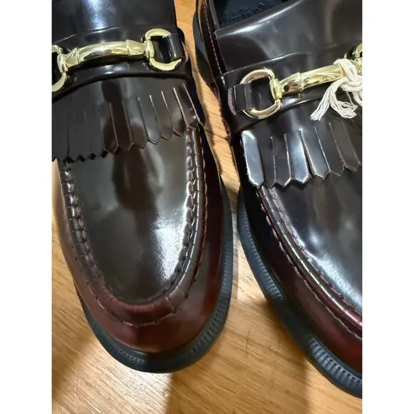 Dr Martens Adrian Snaffle Smooth Leather Kiltie Red Loafers Men's Size 10 NEW