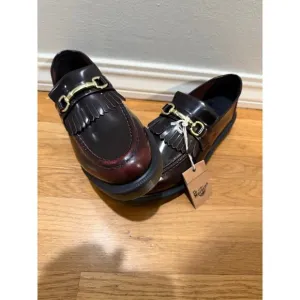 Dr Martens Adrian Snaffle Smooth Leather Kiltie Red Loafers Men's Size 10 NEW