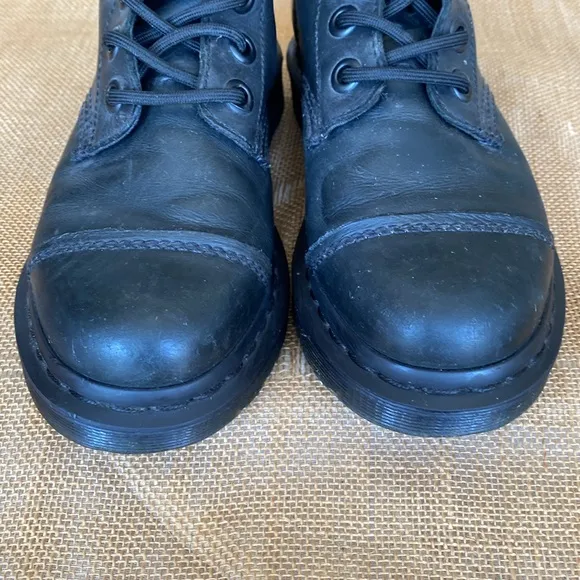 Dr Martens Aimilita Black Leather 9 Eye Fold over Combat Boots