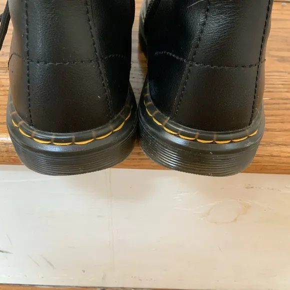 Dr. Martens Air Wair Sz 3 Youth Kids Blk Leather Ankle Zip Boots Bouncing Soles