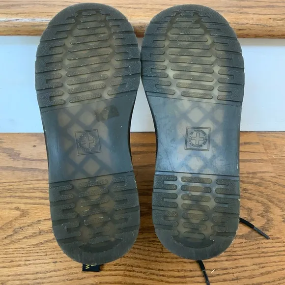 Dr. Martens Air Wair Sz 3 Youth Kids Blk Leather Ankle Zip Boots Bouncing Soles