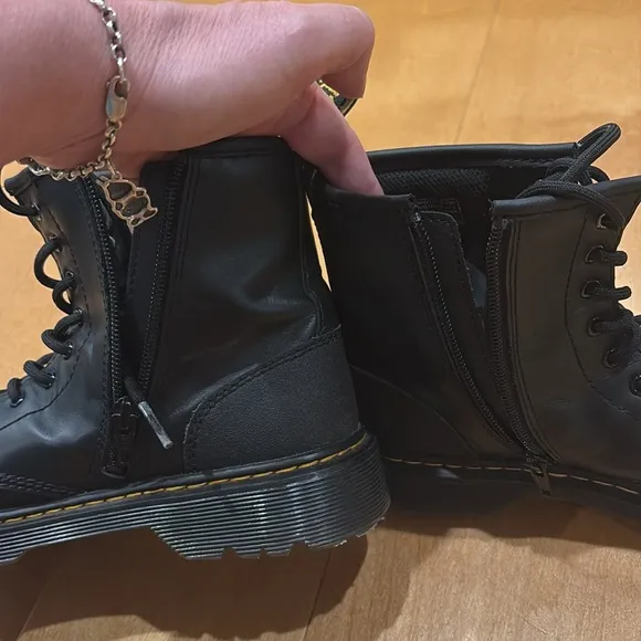 Dr. martens Airwair boots back laced up zipper combat  black womens 5