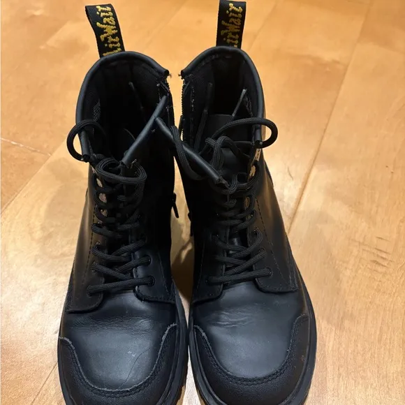 Dr. martens Airwair boots back laced up zipper combat  black womens 5