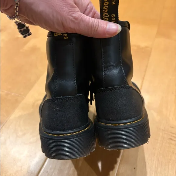 Dr. martens Airwair boots back laced up zipper combat  black womens 5