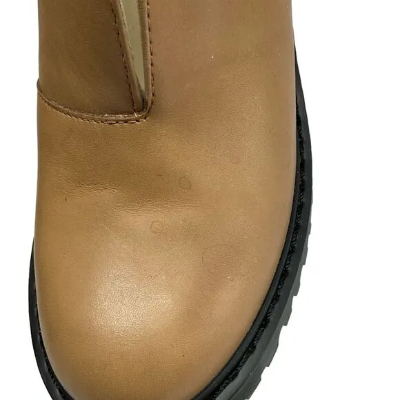 Dr. Martens AirWair Tan Cordelia Slip-On Chucky Platform Heel Shoe Boots Size 6