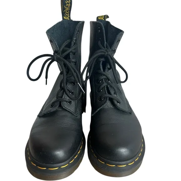 Dr Martens Black Leather Lace-Up Boots