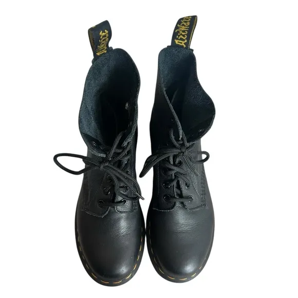 Dr Martens Black Leather Lace-Up Boots