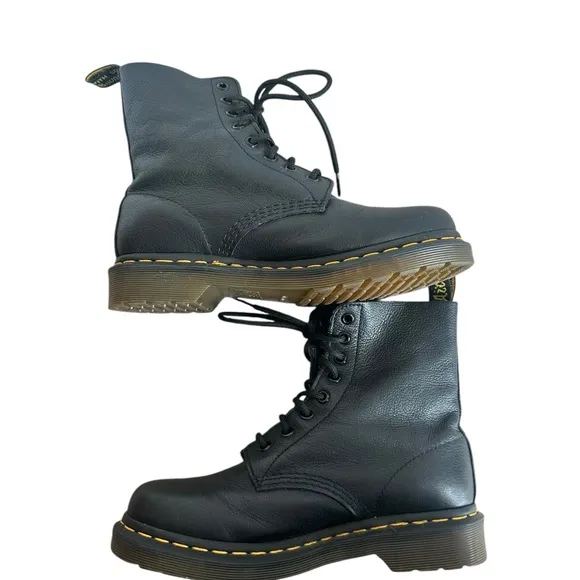 Dr Martens Black Leather Lace-Up Boots