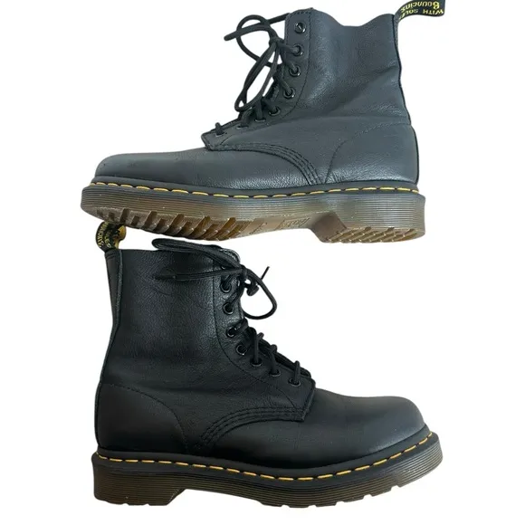 Dr Martens Black Leather Lace-Up Boots