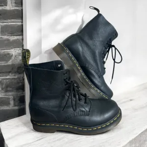 Dr Martens Black Leather Lace-Up Boots
