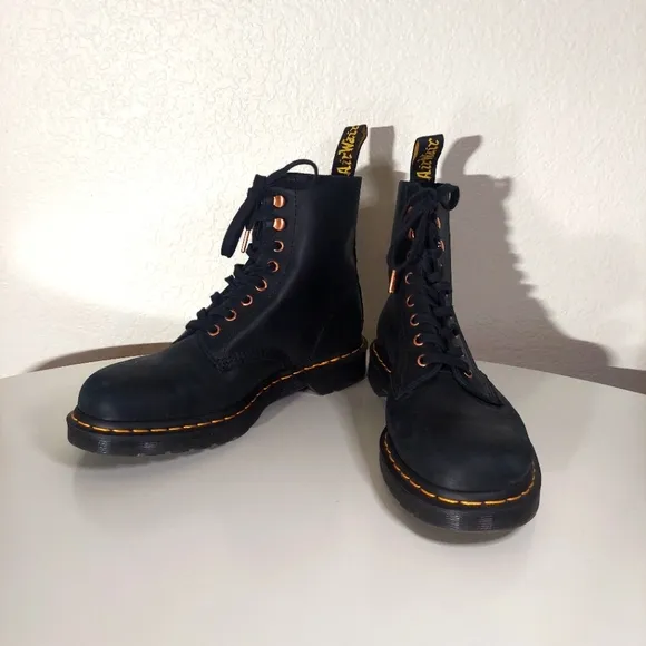 Dr. Martens Black Leather Pascal Lace Up Boots