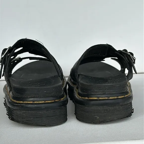 Dr. Martens BLAIRE LEATHER SLIDE SANDALS black hydro leather size 7 women’s