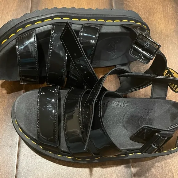 Dr. Martens Blaire Sandals Black Patent NEW