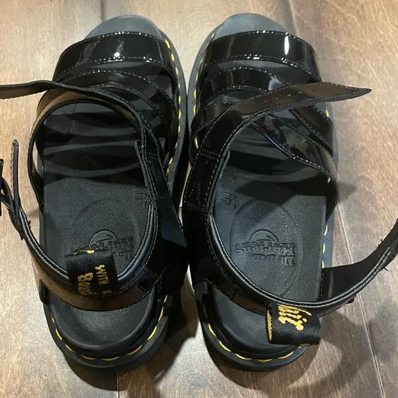 Dr. Martens Blaire Sandals Black Patent NEW
