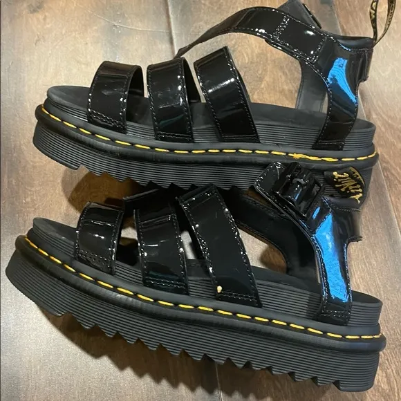 Dr. Martens Blaire Sandals Black Patent NEW