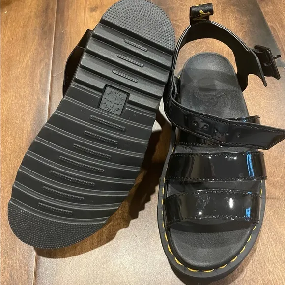 Dr. Martens Blaire Sandals Black Patent NEW