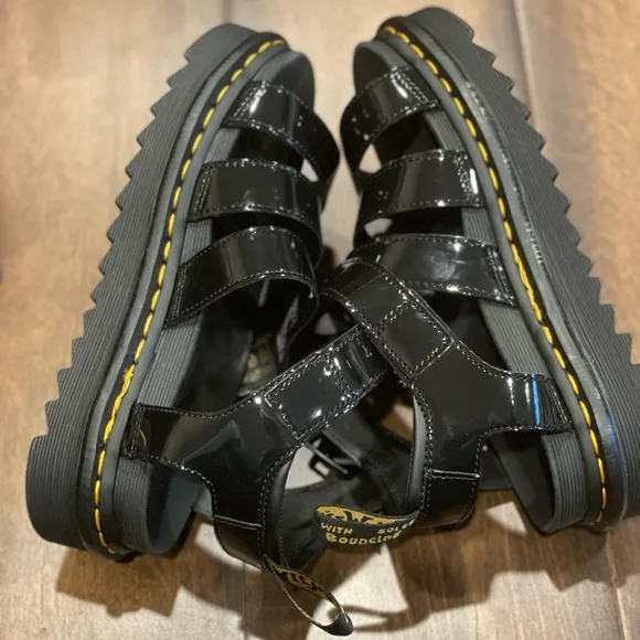Dr. Martens Blaire Sandals Black Patent NEW