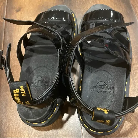 Dr. Martens Blaire Sandals Black Patent NEW