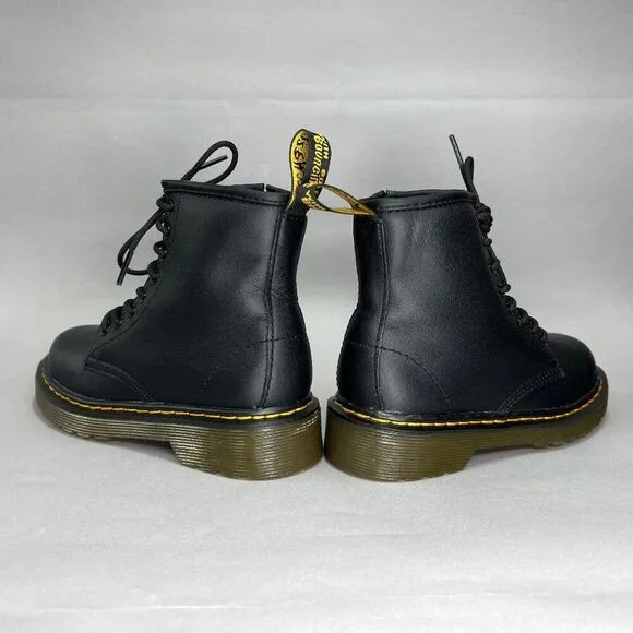 Dr. Martens Boots Boy's Size 12 1460 Softy T Black Leather Lace Up Combat Boots