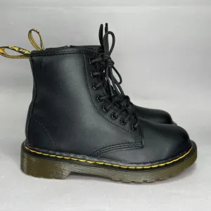 Dr. Martens Boots Boy's Size 12 1460 Softy T Black Leather Lace Up Combat Boots