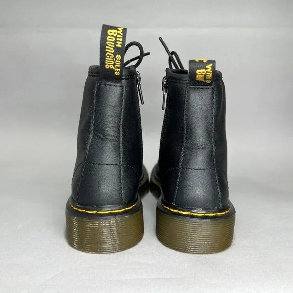 Dr. Martens Boots Boy's Size 12 1460 Softy T Black Leather Lace Up Combat Boots