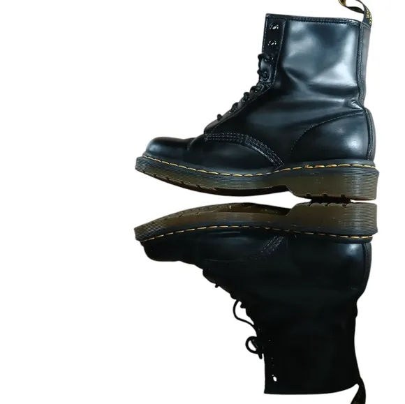 Dr. Martens Boots Leather Upper Heel Pull 1460 Black Leather 8 Eye Women's