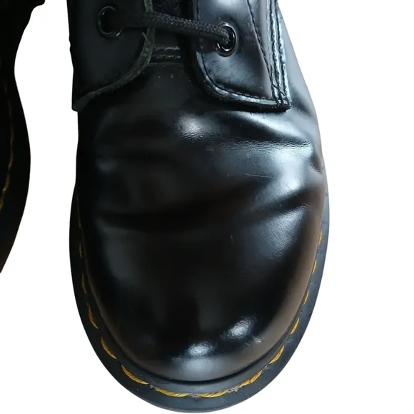 Dr. Martens Boots Leather Upper Heel Pull 1460 Black Leather 8 Eye Women's